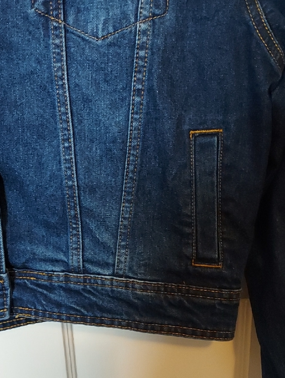 Maje Denim Jacket With Crochet Hook Finishes Size 40 US Sz Large - Picture 11 of 16